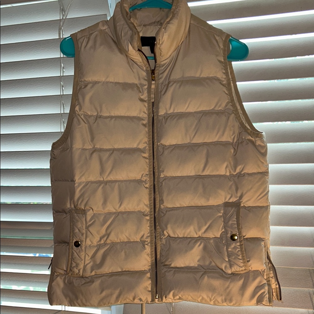 J. Crew Cream Puffer Vest